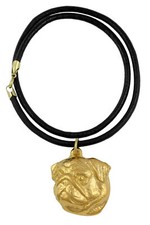 Pug II - Dog necklace, gold-plated pendant for dog fan, unique jewellery by Art-