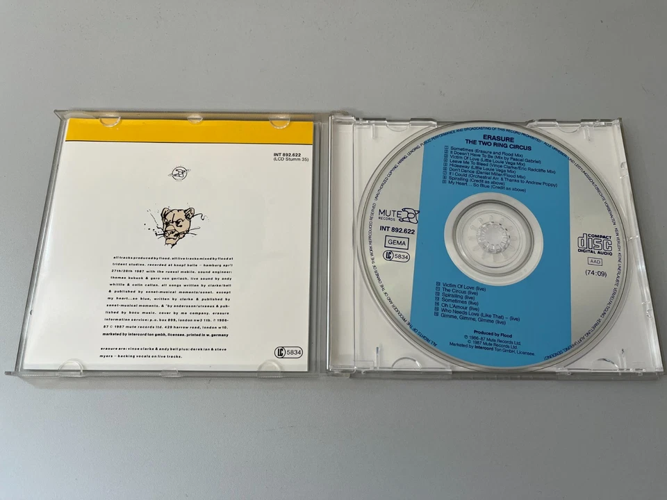 Erasure – The Two Ring Circus  CD © 1987 - 12"Re-Mixes:Sometimes,It Doesn´t Have - Bild 2 von 3