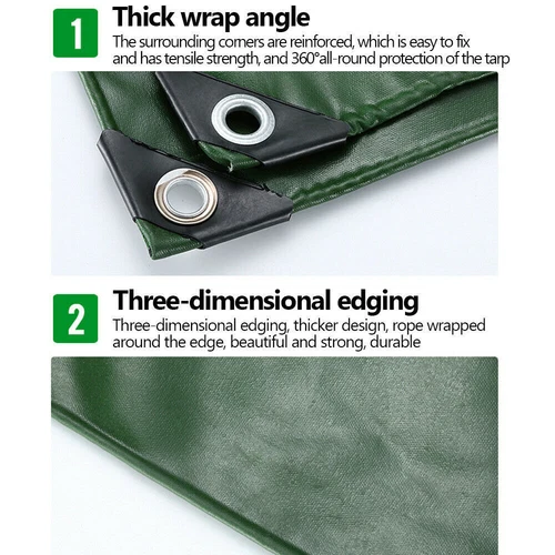 Abdeckplane Wasserdicht 670G PVC Schutzplane mit ösen UV-Beständig Reißfest LKW - Bild 11 von 34