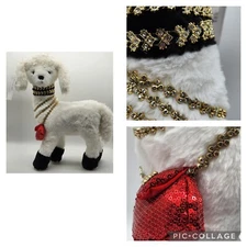 Bella Lux Plush LLama Alpaca LARGE Sparkle gems standing 18" Christmas NEW