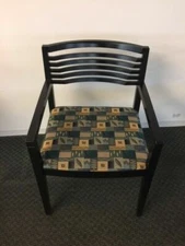 Knoll Studio Ricchio wood guest chair Black with arms 