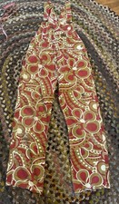 Vtg 60s Big Smith Bib Overalls Psychedelic Pattern Print USA Sanforized 36