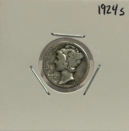 1924 S Mercury Dime, Good, 90% Silver, Extremely Low Mintage! 🔥🔥