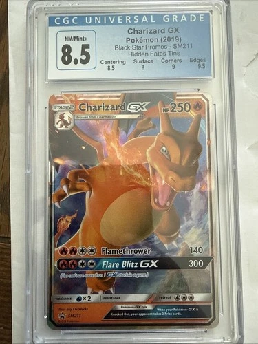 2019 Pokemon Charizard GX CGC 8.5 Holo Rare SM211 Black Star Promo Hidden Fates