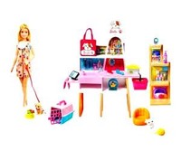 Barbie - Puppe Und Tierboutique-Spielset Inkl. 4 Haustieren (GRG90) - Neu & Ovp