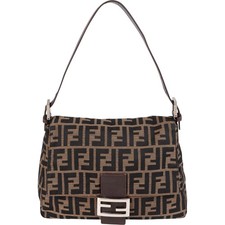 Borsa a tracolla Fendi Monogram FF Zucca Canvas Mamma Baguette