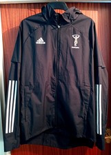 Harlequins Rugby Adidas Shower Jacket Hooded Coat - Size Large 48in Chest VGC
