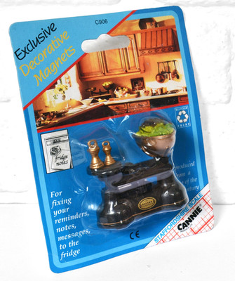 Vintage Mini SALTER Waage Kühlschrankmagnet von Cannie, England. Noch versiegelt!