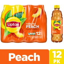 Lipton Peach Iced Tea, 16.9 Fl Oz Bottles (Pack of 12)