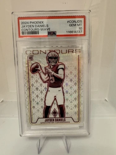 2024 Panini Phoenix Contours Wave Jayden Daniels #CON-JDS RC Commanders PSA 10
