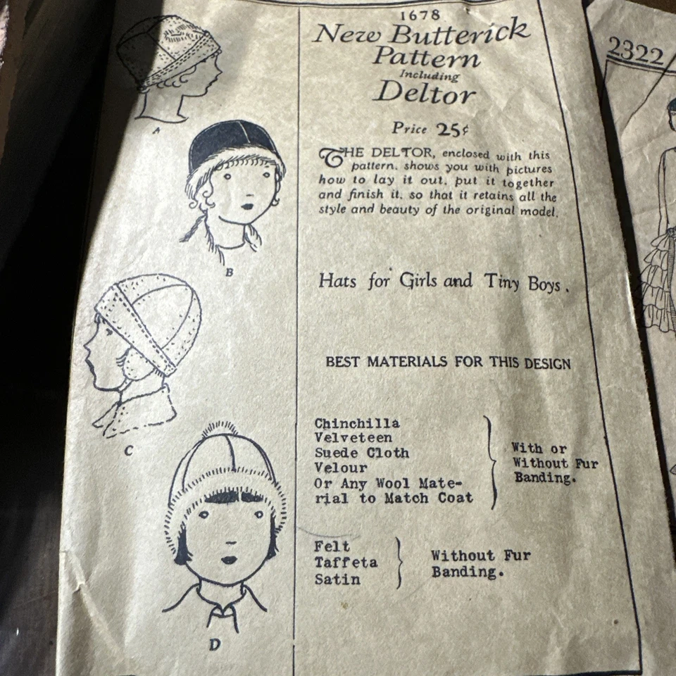 1920s Pictorial Review Butterick Children’s Sewing Patterns Coats Dresses PJ - Image 4 of 4