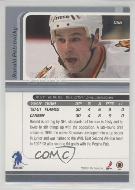 2001-02 ITG Be A Player Signature Series Ronald Petrovicky #055 - Image 2 of 2