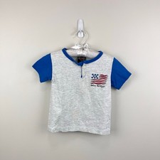 Vintage Harley Davidson Gray Blue Flag T-Shirt Toddler USA