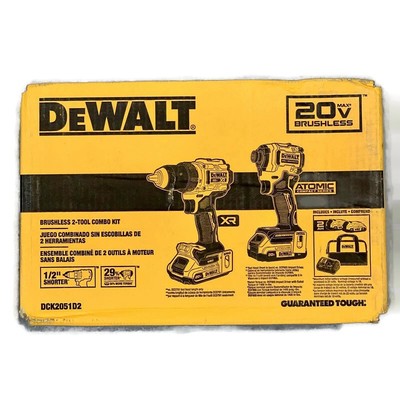DEWALT DCK2051D2 20V MAX XR Cordless Drill & ATOMIC Impact Driver Combo Kit