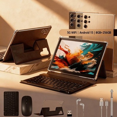 10 Inch Android 15 Tablet With Keyboard Mouse And Stylus 8GB RAM 256GB ROM 1TB