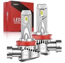 LASFIT H11/H8/H9/H16 LED Light Bulbs 70W 7000LM 6000K Cool White Pair 400%