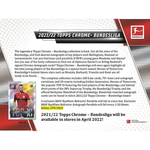 2021-22 Topps Bundesliga Chrome Soccer Hobby Lite NEW Sealed 21TOSBC-LITE