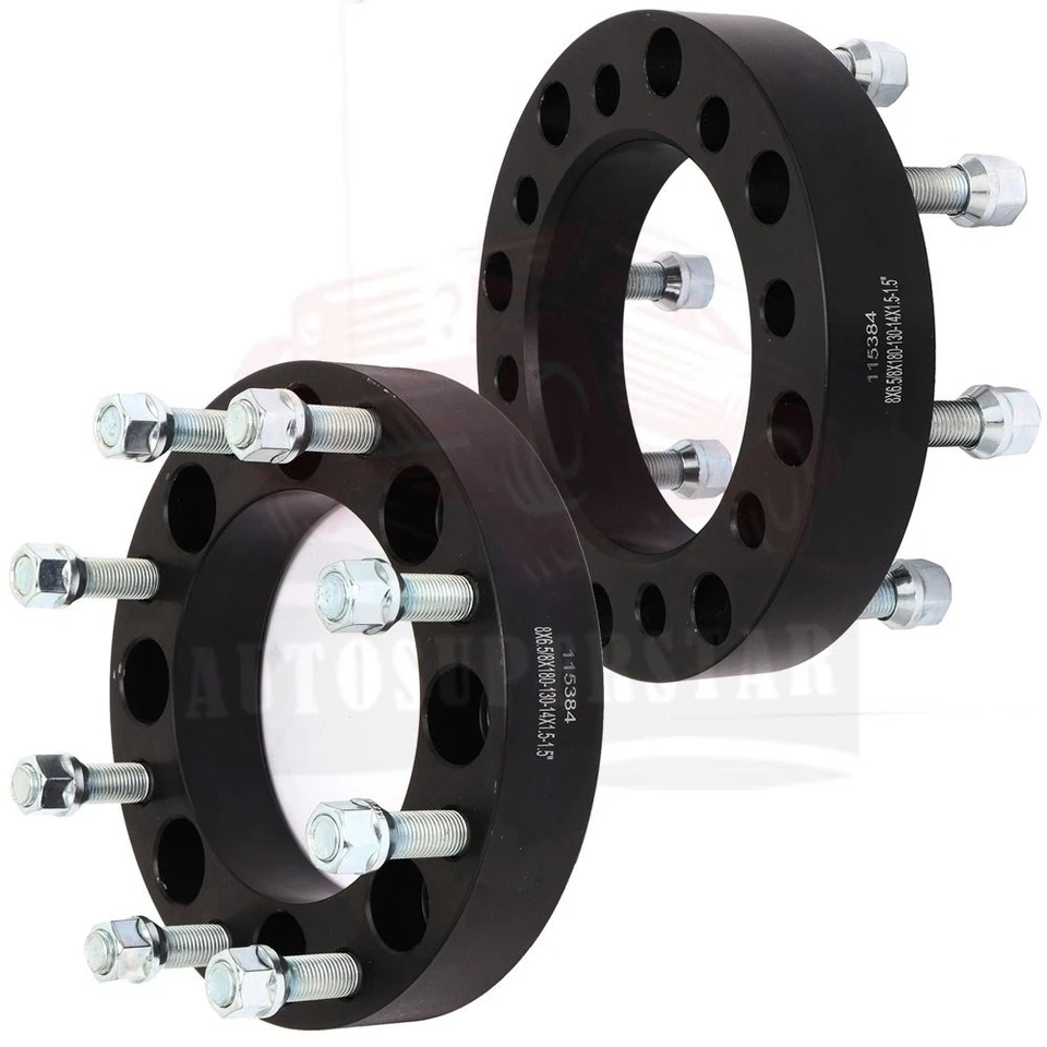 2 PC1.5" 8x6.5 to 8x180 Adapter Wheel Spacers For GMC Savana 2500 Yukon XL 2500 - Image 3 of 4