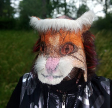 Luxuru felted cat mask unisex adult.Therian mask.animal mask.cosplay