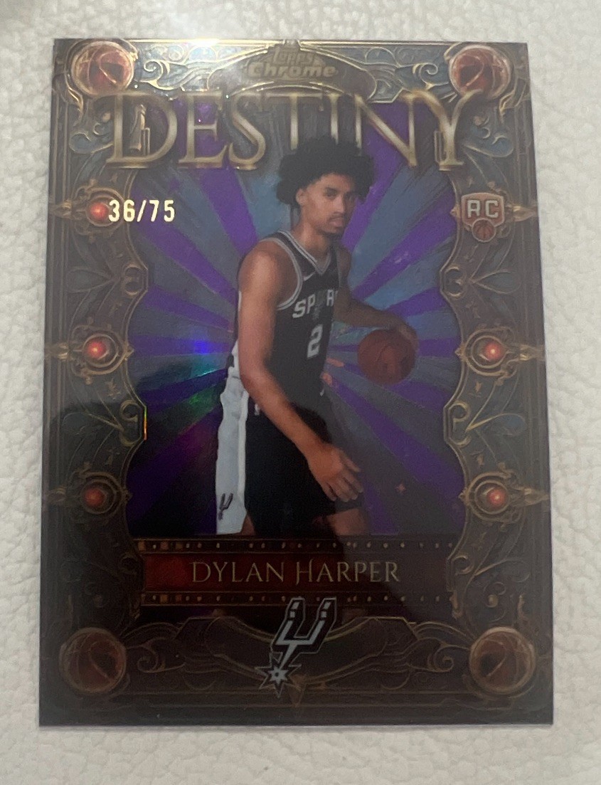 2025 Topps Chrome Destiny Dylan Harper Purple Refractor /75 SPURS RC #D-2 ROOKIE