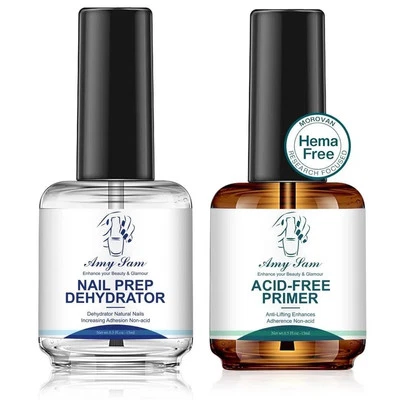 Amy Sam Nail Prep Dehydrator Acid Free Primer Acrylic Gel Nail Polish 15ml LED