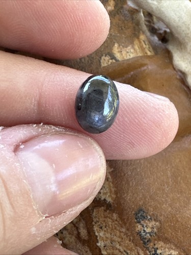 Canadian Blue Sapphire High Dome Cabochon Eye Of Odin Deposit Bluejay Mine #053 - Picture 2 of 7