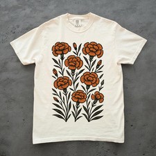 Retro Boho Marigold Graphic Comfort Tee Vintage Style