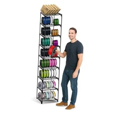 9-Tier 3D Printer Filament Spool Storage Rack with Anti-Tip Kit, 3D Printing L