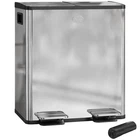 HOMCOM 2 x 20L Dual Kitchen Bin Pedal Bin for Recycling and Waste, Silver Tone