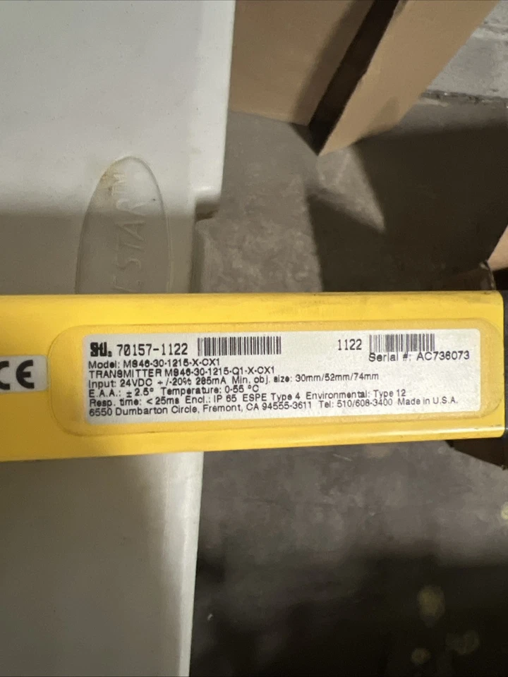 STI Mini Safe 4600 Series MS46-30-1215-Q1-X-CX1 Light Curtain Transmitter - Image 3 of 4