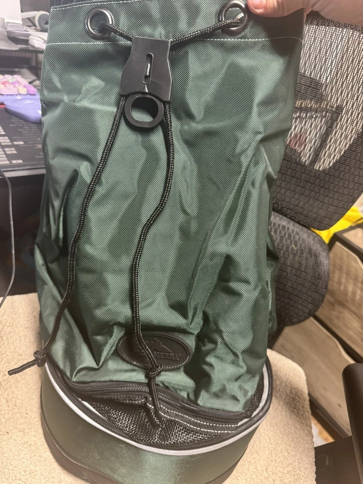 Bolsa refrigeradora verde de tres compartimentos con fondo desplegable de viaje picnic almuerzo camping playa Foto 2 de 3