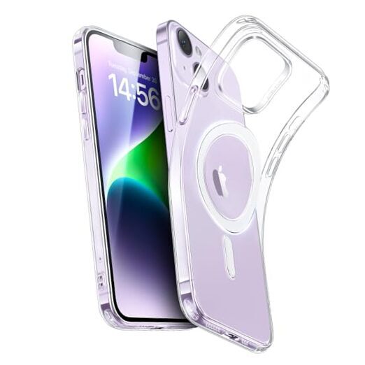 for iPhone 14 Case iPhone 13 Case, iPhone 14/iPhone 13 Clear-MagSafe