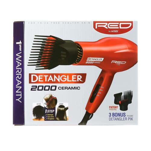 Hair Blower Blow Dryer with 3 Comb Attachments Red for Styling Straighten Drying - Picture 1 of 12