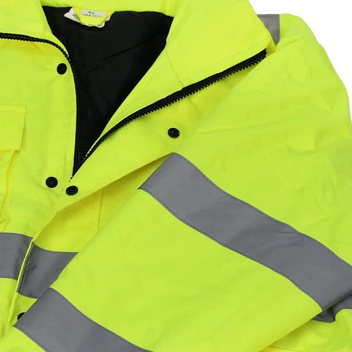 Hi-Vis Class 3-Safety Jacket Neon Reflective Coat Bomber Jacket Size - XL image 6