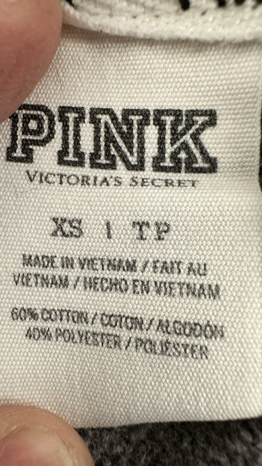 UNDERCOVER Victorias Secret ROSA Felpa con Cappuccio Donna Extra Small Grigio Pullover Leggero