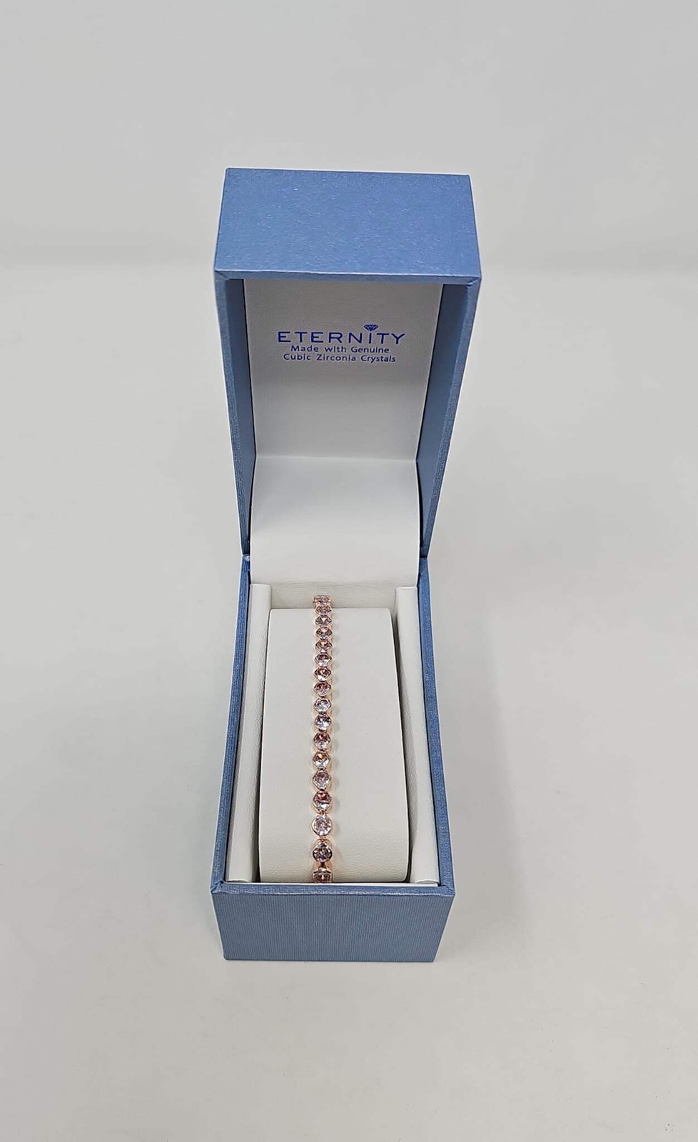 Eternity Cubic Zirconia Rose Gold Plate Bracelet