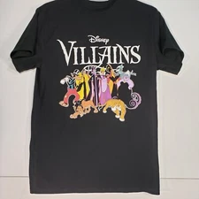Disney Villains  T-Shirt, Disney, Black Unisex Size M Width 18in Length 26in