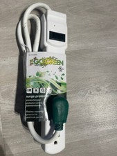 2 Go Green - White Cord 6 Outlet Surge Protector / 2.5 feet