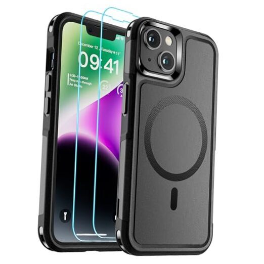 Magnetic for iPhone 14 Case, (Compatible with MagSafe)(12FT Magnetic Black
