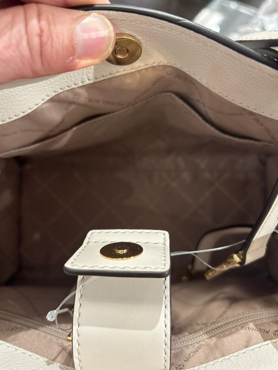 Michael Kors Hamilton Medium Leather Satchel Crossbody Handbag 