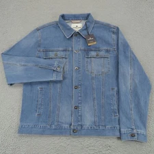 The Normal Brand XL Mens Jacket Blue Denim Type III Trucker Stretch Indigo Wash