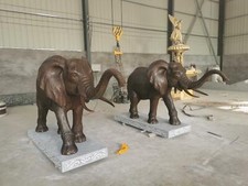 BEAUTIFUL BRONZE LIFE LIKE DESIGNER ESTATE ELEPHANTS - BEJ1