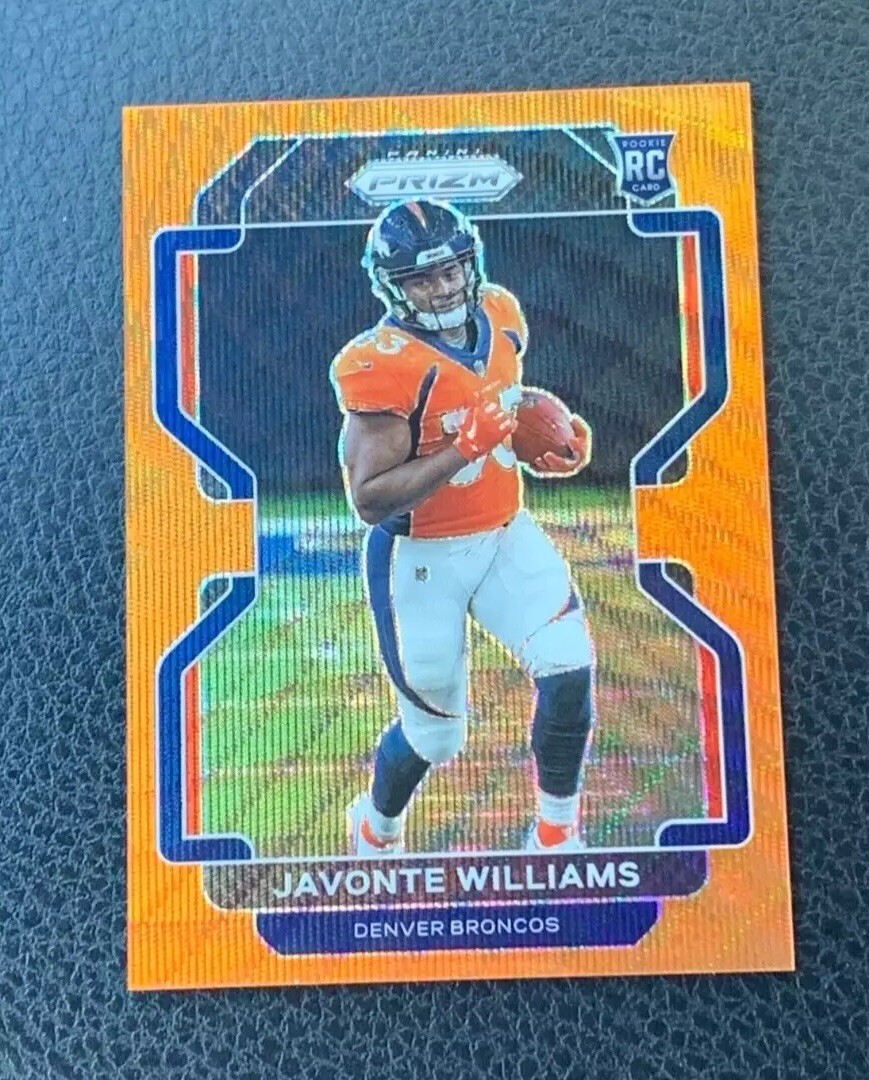 2021 Panini Prizm Javonte Williams Rookie Orange Wave Prizm /60 Broncos #345