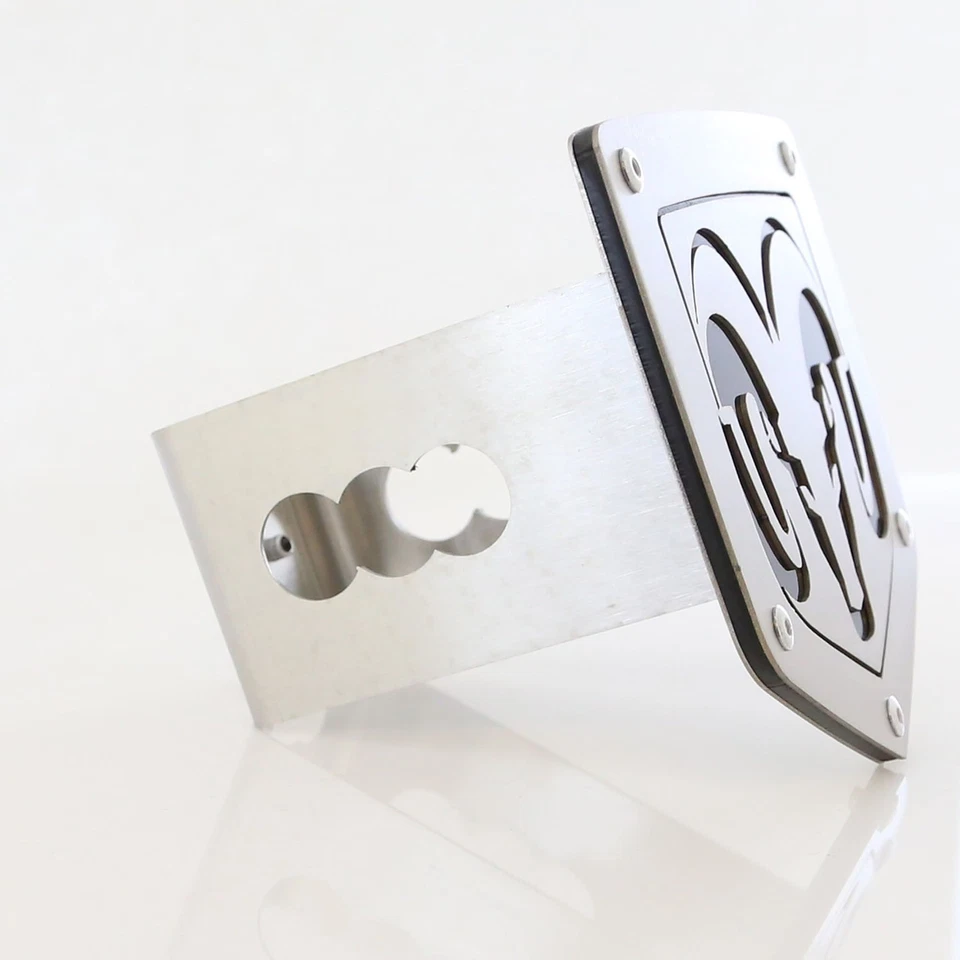 Enchufe de cubierta de enganche de remolque con logotipo de corte láser Dodge Ram (negro) Foto 2 de 4