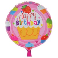 Folienballon 45Cm Rund Happy Birthday #3 Luftballon Geburtstag Party Dekoration