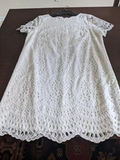 Preston & York casual chic shift eyelet white dress NWOT