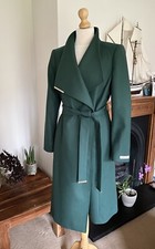 Ted Baker Rose Dark Green Wool & Cashmere Mix Belted Wrap Coat Size 2 Uk10 Bnwt