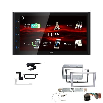 JVC KW-M180DBT 2DIN DAB+ Autoradio für Opel Corsa C 2000-2006 Aluminium