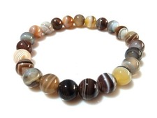 BOTSWANA AGATE ROUND SMOOTH PLAIN 8MM LOOSE GEMSTONE BEADS 7"INCH 1 BRACELET