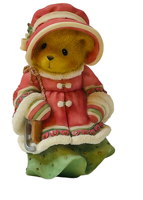 CHRISTMAS CHERISHED TEDDIES LORETTA ICE SKATES ENESCO 3.5  FIGURINE BONNET COAT